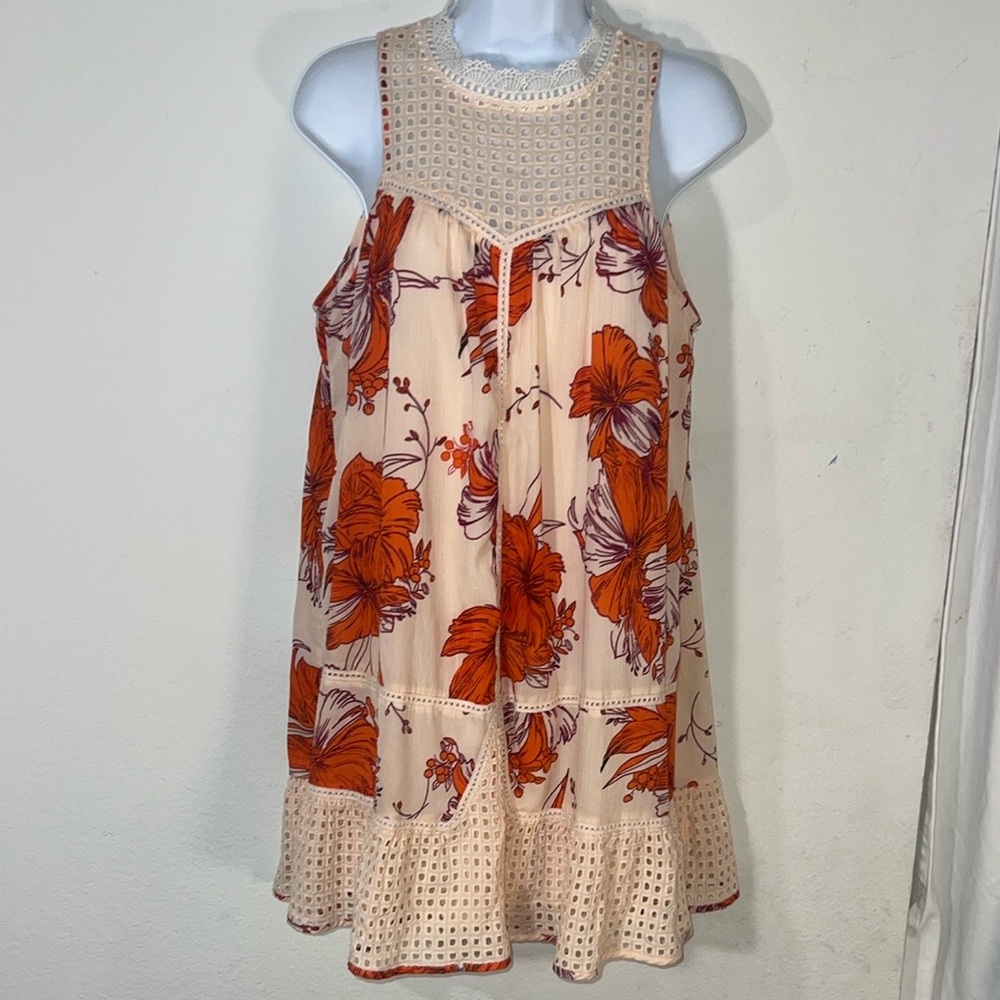 Entro Brown Midi A-Line Skirt with Smocked Tiered Design